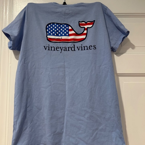 Vineyard Vines Kids Short Sleeve American Whale Tee, Size Large (14) - Picture 1 of 6